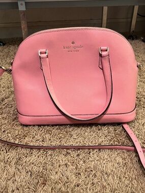 Kate Spade Pink Dome Satchel Crossbody Saffiano Leather Cute Everyday Bag